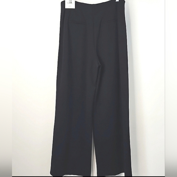 Nicole Miller Mid Rise Wide Leg Black Pullon Pants w Silver Chain Sz: Large - Picture 6 of 7